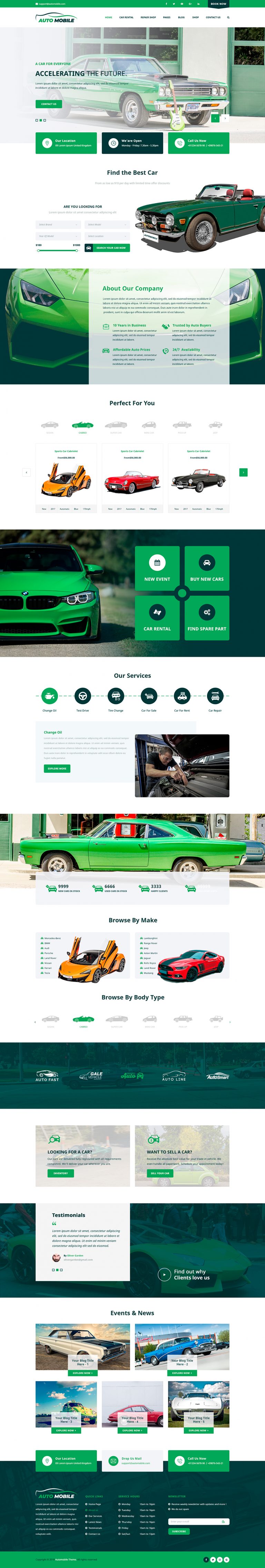 Best Automobile WordPress Theme for Car Dealers and Rentals